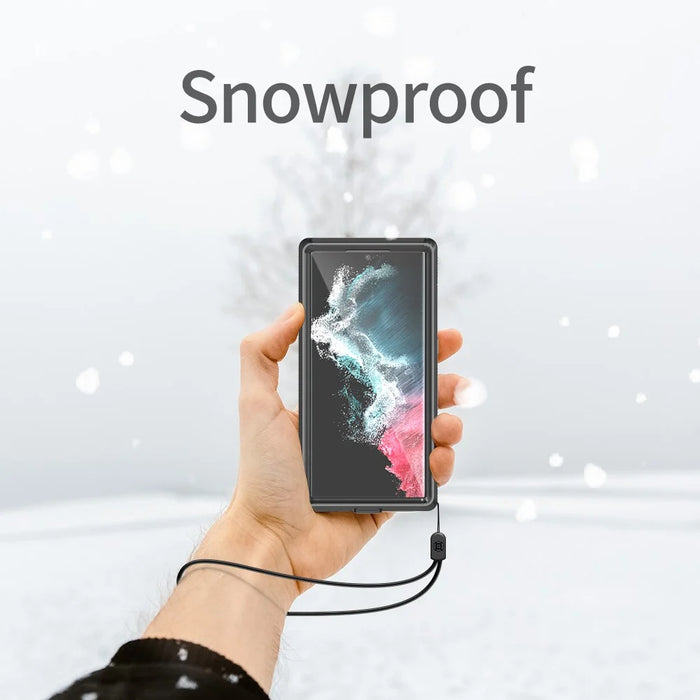 REDPEPPER A Series for Samsung Galaxy S22 Ultra 5G Waterproof Case IP68 Protective Phone Cover with Screen Protector - Black - 5