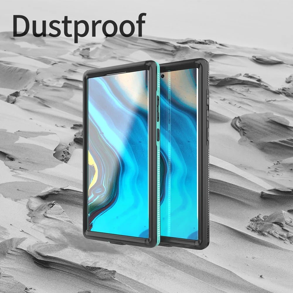 REDPEPPER A Series for Samsung Galaxy S22 Ultra 5G Waterproof Case IP68 Protective Phone Cover with Screen Protector - Black - 6
