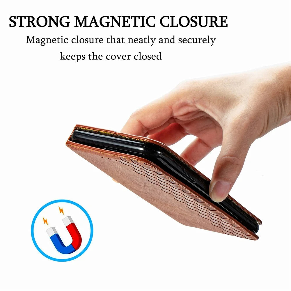 For Samsung Galaxy A33 5G PU Leather Case Rhombus Imprint Wallet Stand Phone Cover - Brown - 5
