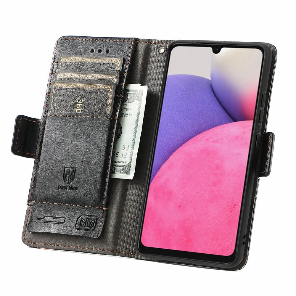 For Samsung Galaxy A33 5G Phone Cases CASENEO PU Leather Cover Stand with RFID Blocking Wallet - Black - 2