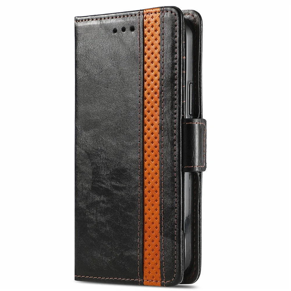 For Samsung Galaxy A33 5G Phone Cases CASENEO PU Leather Cover Stand with RFID Blocking Wallet - Black - 5