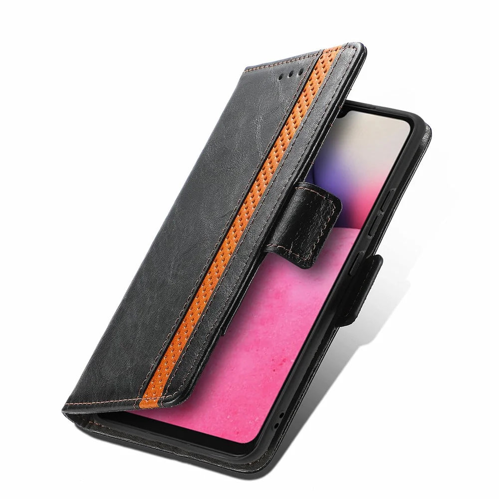 For Samsung Galaxy A33 5G Phone Cases CASENEO PU Leather Cover Stand with RFID Blocking Wallet - Black - 7