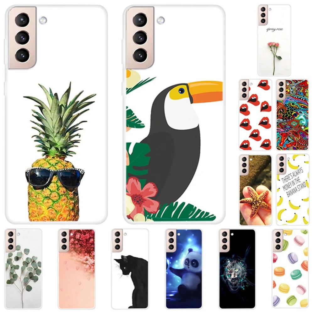 Shockproof Phone Case for Samsung Galaxy S22 5G Pattern Printed Anti-Scratch Cover Shell Soft TPU Phone Protector - Leaves - 4