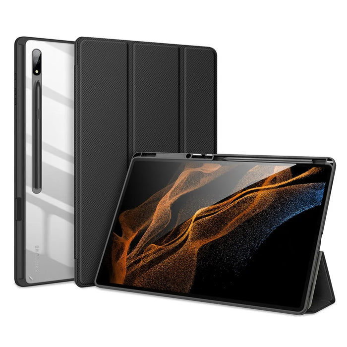DUX DUCIS TOBY Series for Samsung Galaxy Tab S8 Ultra Tri-fold Stand PU Leather Well-protected Tablet Case - Black - 3
