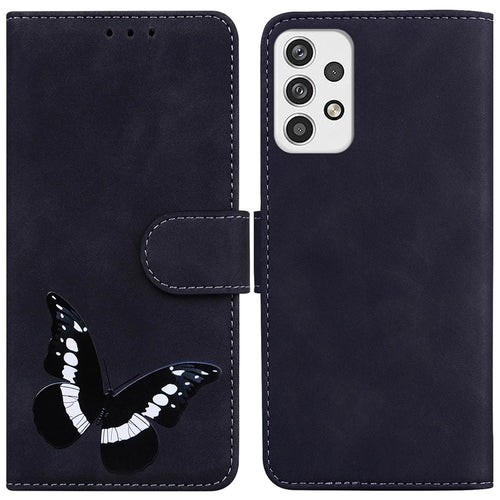 For Samsung Galaxy A23 4G / 5G (Global Version) Butterfly Pattern Printing Leather Wallet Case Hands-Free Stand Magnetic Closure Shockproof Flip Folio Cover - Black - 1