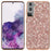 Glitter Case for Samsung Galaxy S22 5G, Hard PC Back Electroplating TPU Bumper Anti-scratch Protective Cover - Rose Gold - 1