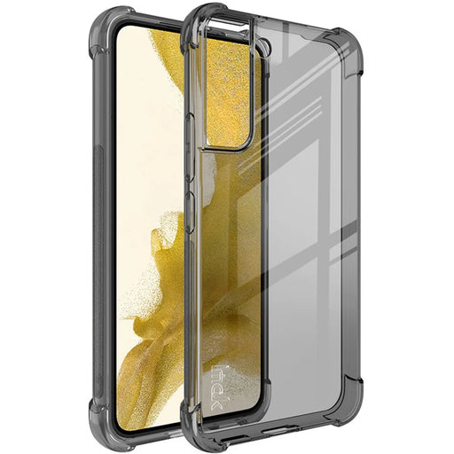 IMAK Airbag Shockproof Case for Samsung Galaxy S22 5G, Clear Soft TPU Anti-Scratch Bumper Protection Phone Cover with Screen Protector - Transparent Black - 1