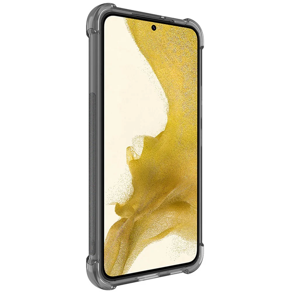 IMAK Airbag Shockproof Case for Samsung Galaxy S22 5G, Clear Soft TPU Anti-Scratch Bumper Protection Phone Cover with Screen Protector - Transparent Black - 3