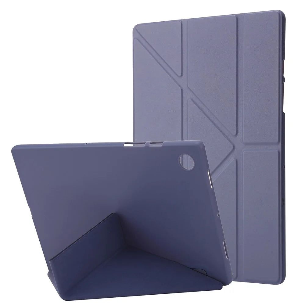 Protective Case Cover for Samsung Galaxy Tab A8 10.5 (2021) / (2022) Shockproof V-fold Stand Silicone Tablet Case Support Auto Wake / Sleep - Purple - 1