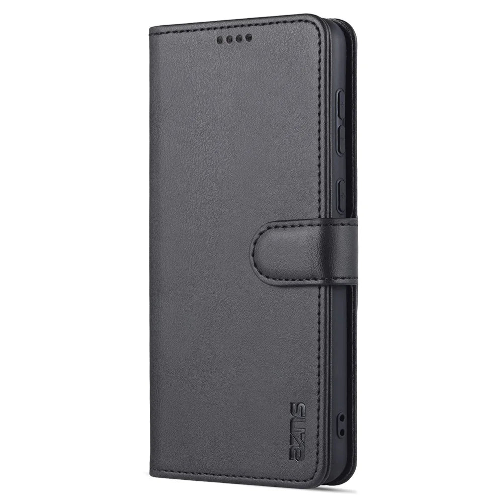 AZNS PU Leather Wallet Case for Samsung Galaxy A33 5G Shockproof Foldable Stand Phone Cover Accessory - Black - 2