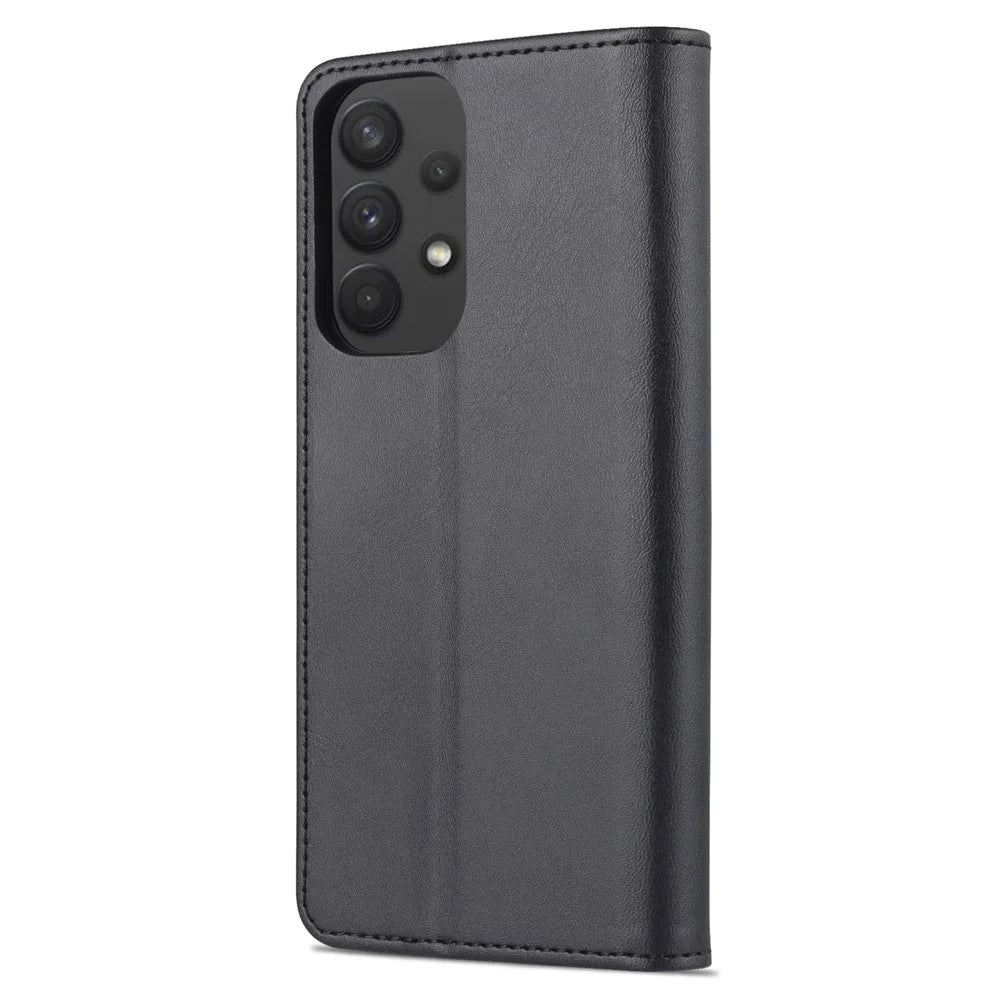 AZNS PU Leather Wallet Case for Samsung Galaxy A33 5G Shockproof Foldable Stand Phone Cover Accessory - Black - 3