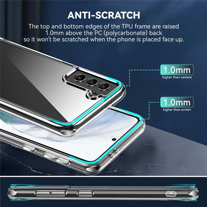 Electroplating Crystal Clear Hybrid Phone Cover for Samsung Galaxy S21 Fan Edition / FE 5G, Corner Cushions TPU + PC Mobile Phone Accessory - 3