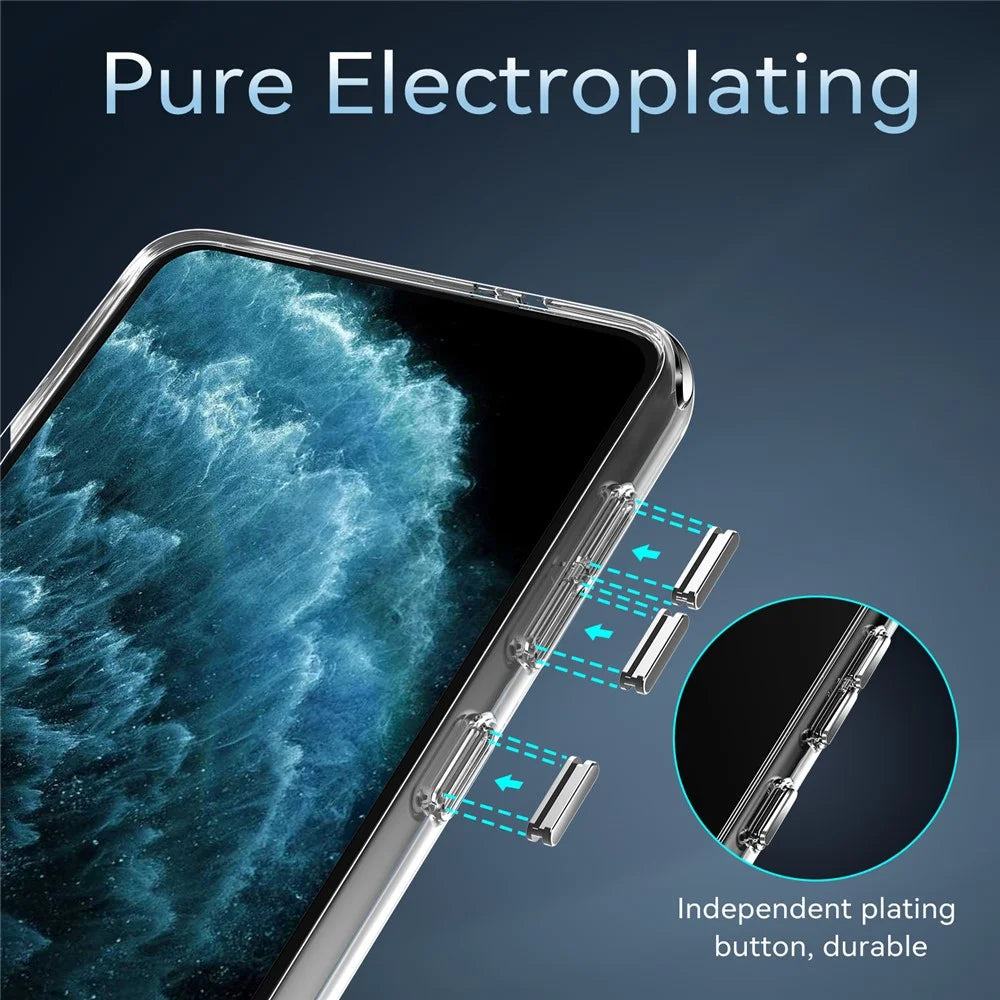 Transparent TPU + PC Phone Cover for Samsung Galaxy A52 4G / 5G / A52s 5G with Independent Electroplating Side Buttons - 6