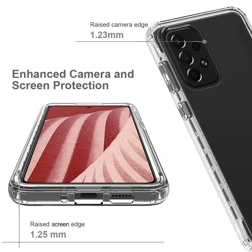 For Samsung Galaxy A73 5G Gradient Color Soft TPU + Hard PC Dual-layer Protection Phone Case Cover - Gradient Purple - 5