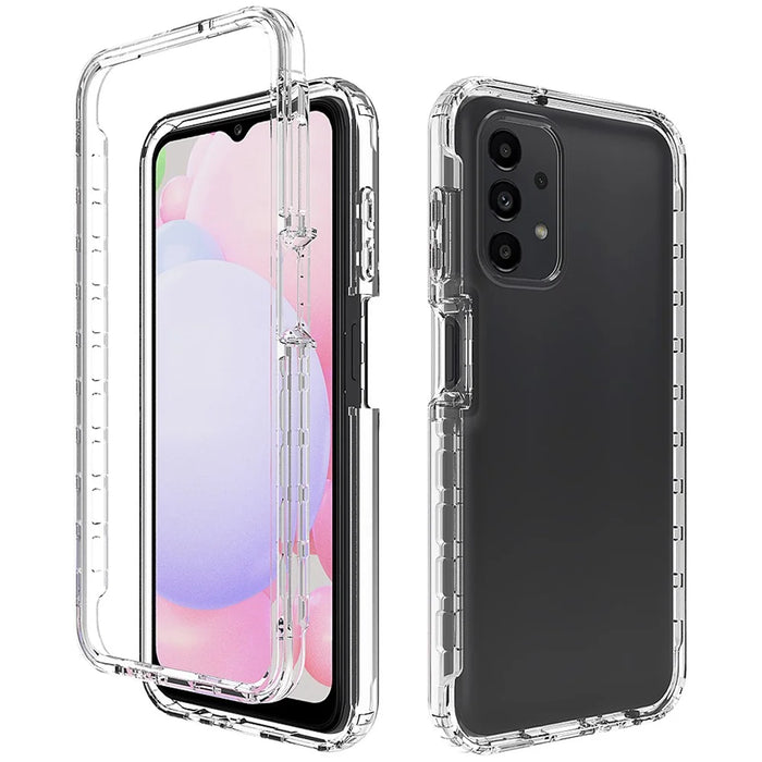 For Samsung Galaxy A13 4G Gradient Color Transparent TPU + PC Anti-drop Phone Case Shell - Transparent - 1