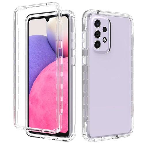 For Samsung Galaxy A33 5G Reinforced Corner Shock Absorbing Phone Case Gradient Color TPU + PC Protective Cover - Transparent - 1
