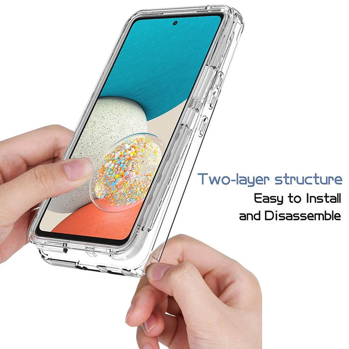 For Samsung Galaxy A53 5G Gradient Color Anti-scratch Phone Case TPU Bumper + PC Back Cover - Transparent - 2