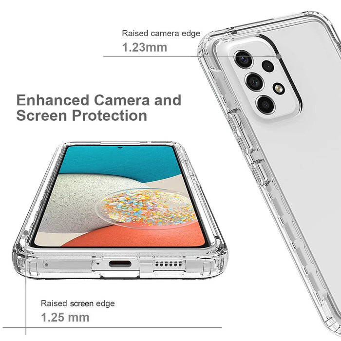 For Samsung Galaxy A53 5G Gradient Color Anti-scratch Phone Case TPU Bumper + PC Back Cover - Transparent - 5