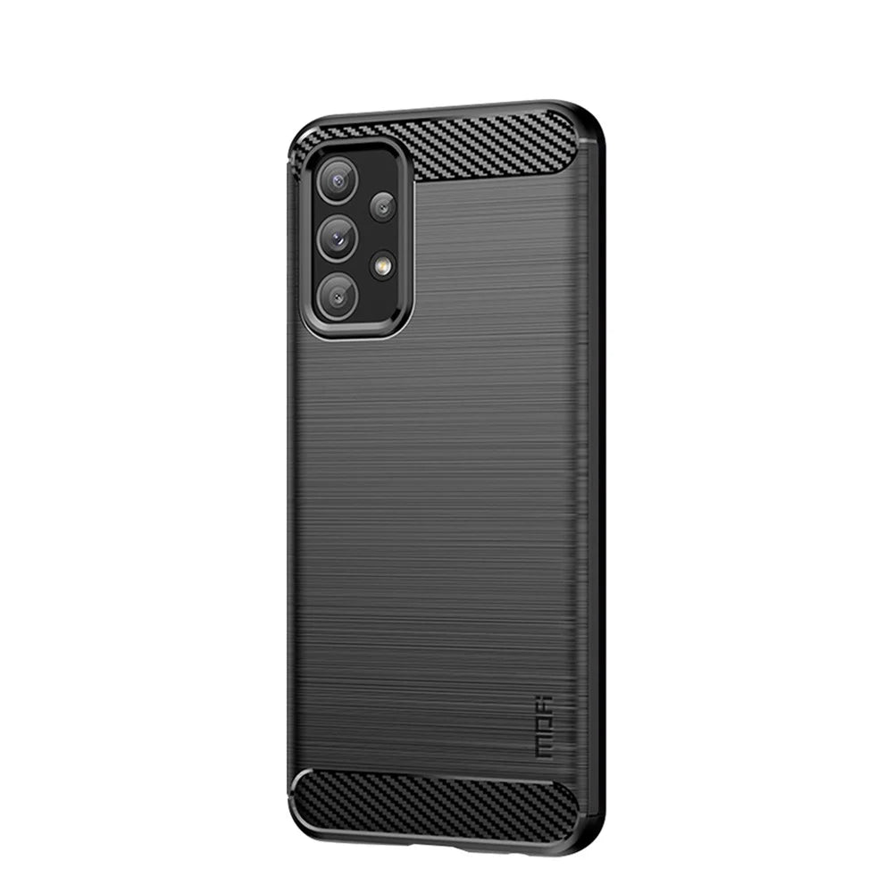 MOFI JK TPU Series-1 for Samsung Galaxy A23 4G / 5G (Global Version) Brushed Surface Phone Case Carbon Fiber Texture Soft TPU Protective Cover - Black - 2
