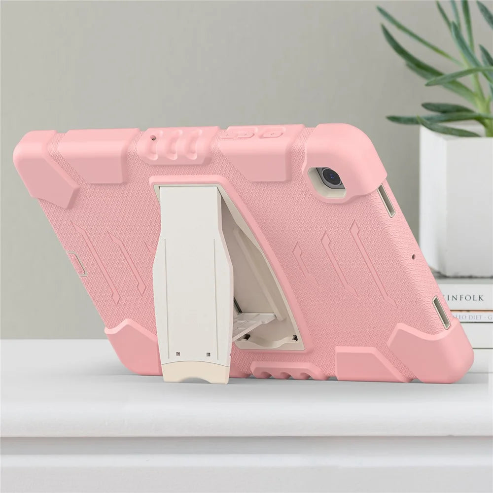 Samsung Galaxy Tab A8 10.5 (2021) / (2022) X200 / 205 Kickstand Design PC + Silicone Hybrid Shockproof Anti-scratch Tablet Case Cover - Cherry Blossoms Pink - 5