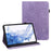 For Samsung Galaxy Tab S8 Shockproof Flower Imprinting Auto Wake/Sleep Tablet Cover Stand Wallet Leather Case - Purple - 1
