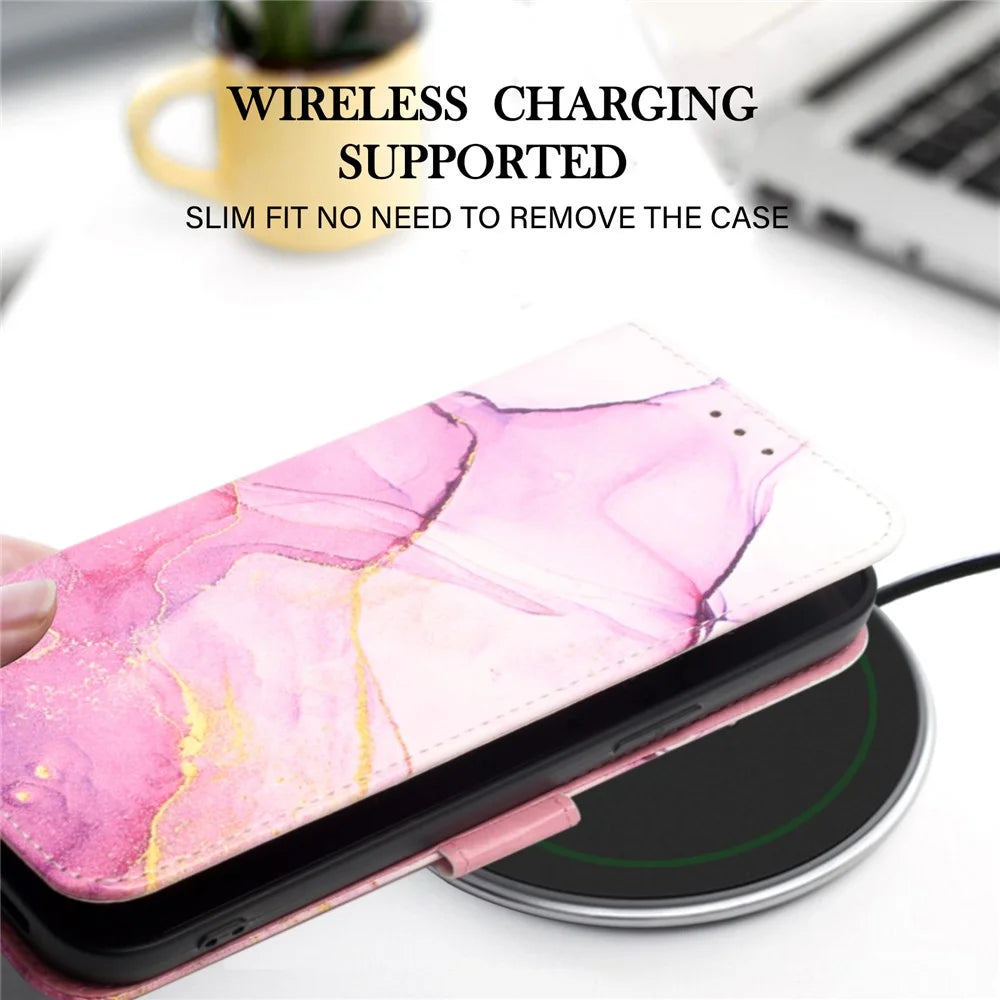 YB Pattern Printing Leather Series-5 for Samsung Galaxy S20 FE 2022/S20 FE 4G/S20 FE 5G/S20 Lite/S20 Fan Edition/S20 Fan Edition 5G Marble Pattern Leather Case Wallet Stand Phone Shell - Pink Purple Gold LS001 - 7