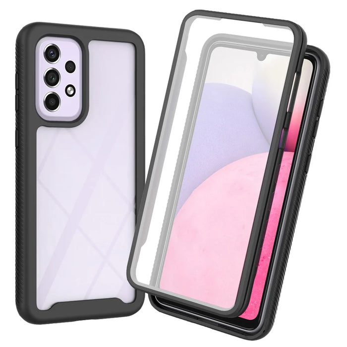 Hybrid Phone Case for Samsung Galaxy A33 5G, PC+TPU All-Round Protection with PET Screen Protector - Black - 1