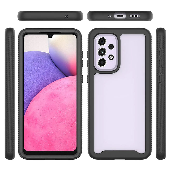 Hybrid Phone Case for Samsung Galaxy A33 5G, PC+TPU All-Round Protection with PET Screen Protector - Black - 5