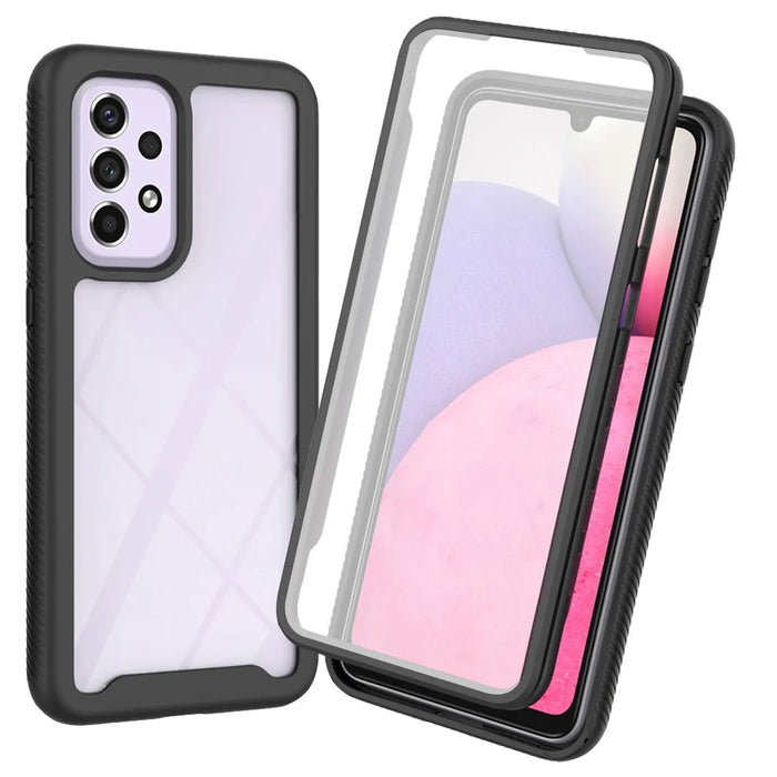 PC+TPU Hybrid Phone Case for 	Samsung Galaxy A53 5G, Complete Covering Design with PET Screen Protector - Black - 1