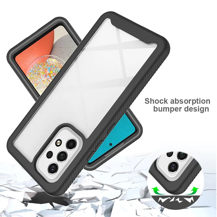 PC+TPU Hybrid Phone Case for 	Samsung Galaxy A53 5G, Complete Covering Design with PET Screen Protector - Black - 3