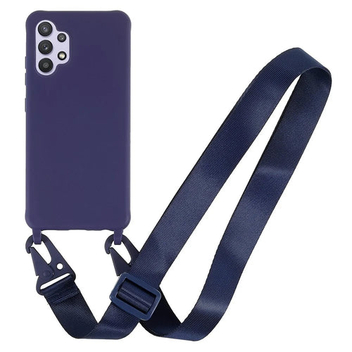 For Samsung Galaxy A32 4G (EU Version) Precise Cutout Matte Frosted Phone Case Anti-Scratch Soft TPU Back Shell - Dark Blue - 1