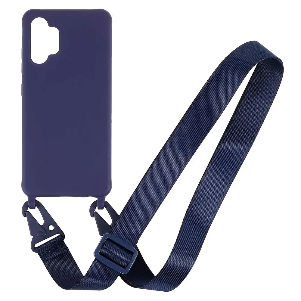 For Samsung Galaxy A32 4G (EU Version) Precise Cutout Matte Frosted Phone Case Anti-Scratch Soft TPU Back Shell - Dark Blue - 3