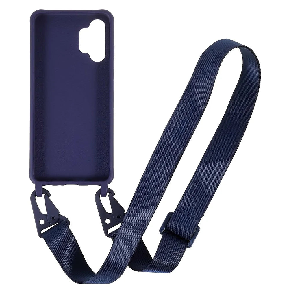 For Samsung Galaxy A32 4G (EU Version) Precise Cutout Matte Frosted Phone Case Anti-Scratch Soft TPU Back Shell - Dark Blue - 4