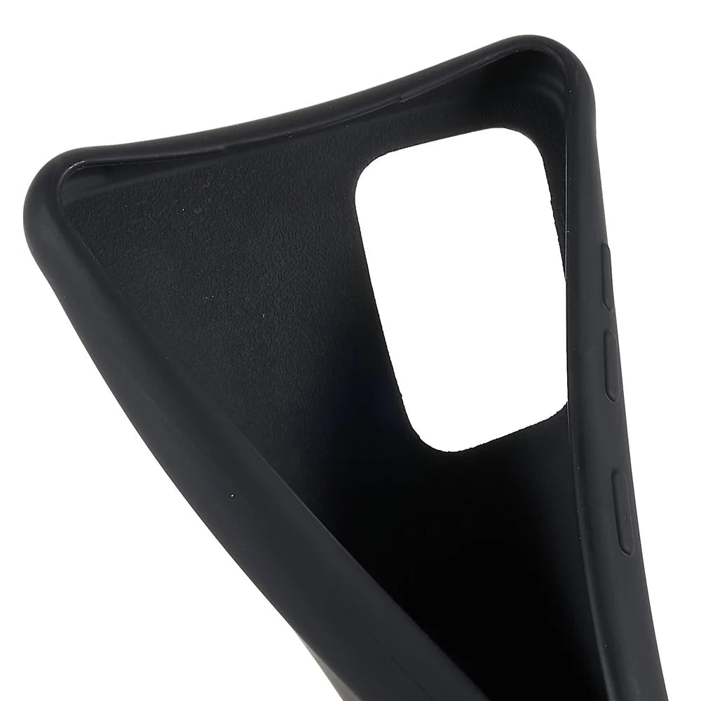 For Samsung Galaxy A52 4G/5G/Galaxy A52s 5G Soft TPU Ultra Thin Phone Case Matte Finish Coating Grip Anti-Fingerprint Cover with Adjustable Strap - Black - 6