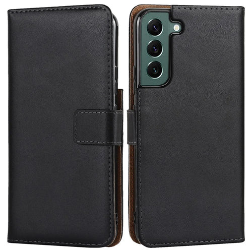 For Samsung Galaxy S22 5G Shockproof Flip Phone Cover Genuine Leather Wallet Stand Phone Case Stand Phone Shell - 1