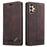 GQ.UTROBE 008 Series Skin-Touch Feeling Leather Case for Samsung Galaxy A13 4G, RFID Blocking Shockproof Anti-fall Stand Wallet Phone Shell - Coffee - 1