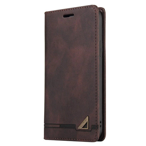 GQ.UTROBE 008 Series Skin-Touch Feeling Leather Case for Samsung Galaxy A13 4G, RFID Blocking Shockproof Anti-fall Stand Wallet Phone Shell - Coffee - 2