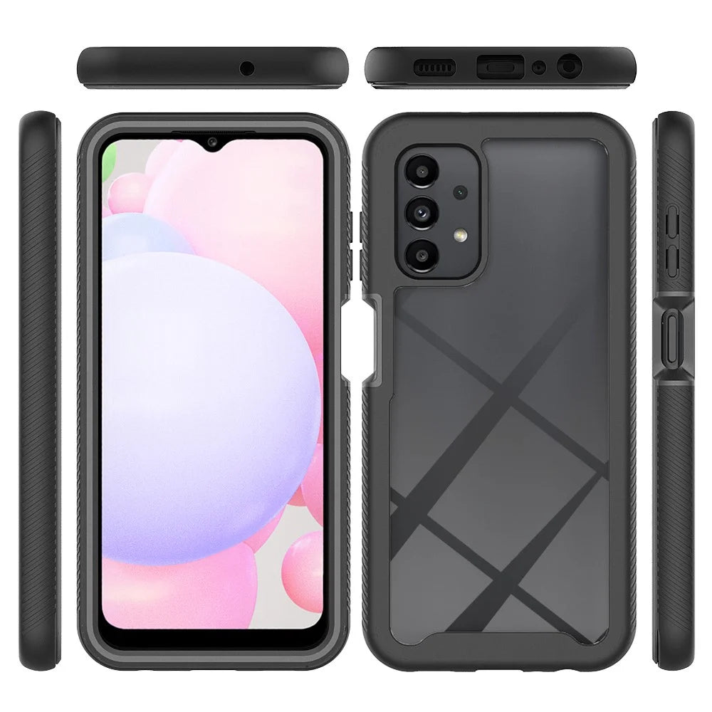 Hybrid Phone Case for Samsung Galaxy A13 4G, PC+TPU All-inclusive Protection Shell with PET Screen Protector - Black - 5