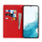 For Samsung Galaxy S22 5G Litchi Texture Genuine Leather Phone Case Wallet Stand Protective Cover with Wrist Strap - Red - 4