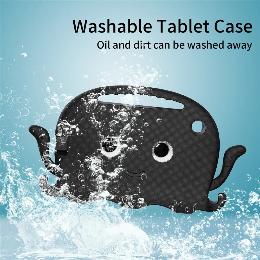For Samsung Galaxy Tab A7 10.4 (2022) / (2020) Octopus EVA Tablet Case Pen Slot Design Shockproof Cover with Handle - Black - 5