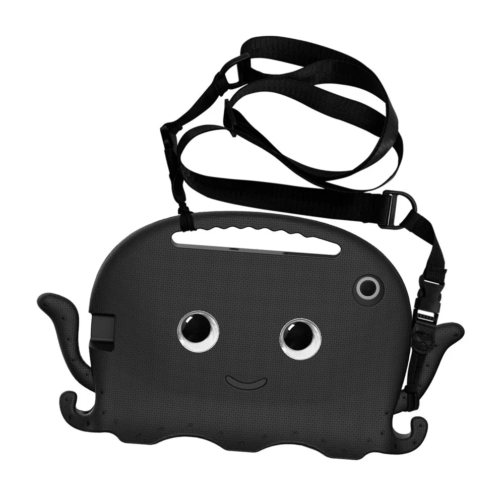 For Samsung Galaxy Tab A7 10.4 (2022) / (2020) Octopus EVA Tablet Case Pen Slot Design Shockproof Cover with Handle - Black - 7