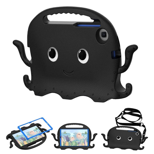 For Samsung Galaxy Tab A7 Lite 8.7-inch / A11 / A9 / Lenovo Tab K9 / Tab One / Lenovo Tab K9 / Tab One Octopus EVA Tablet Case Pen Slot Design Anti-drop Cover - Black - 1