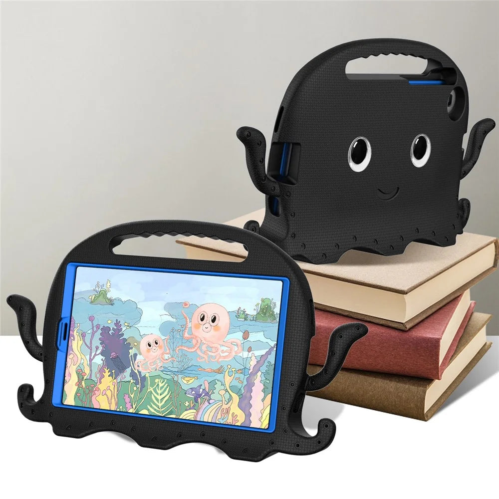 For Samsung Galaxy Tab A7 Lite 8.7-inch / A11 / A9 / Lenovo Tab K9 / Tab One / Lenovo Tab K9 / Tab One Octopus EVA Tablet Case Pen Slot Design Anti-drop Cover - Black - 4