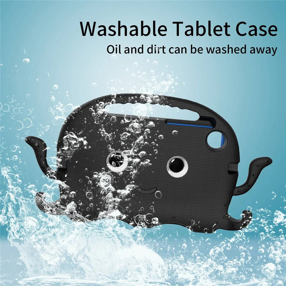 For Samsung Galaxy Tab A7 Lite 8.7-inch / A11 / A9 / Lenovo Tab K9 / Tab One / Lenovo Tab K9 / Tab One Octopus EVA Tablet Case Pen Slot Design Anti-drop Cover - Black - 5