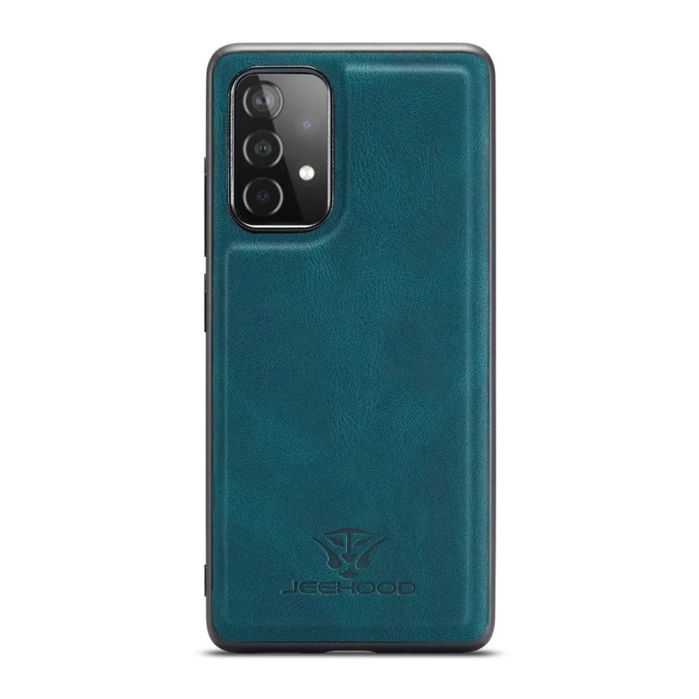 JEEHOOD For Samsung Galaxy A53 5G Shell Detachable 2-in-1 Wallet Kickstand Design Leather Coated TPU Phone Case - Green - 3