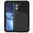 LOVE MEI Shockproof Metal Silicone Cover Phone Case with Tempered Glass Film for Samsung Galaxy S22+ 5G - Black - 1