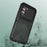 LOVE MEI Shockproof Metal Silicone Cover Phone Case with Tempered Glass Film for Samsung Galaxy S22+ 5G - Black - 3