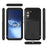 LOVE MEI Shockproof Metal Silicone Cover Phone Case with Tempered Glass Film for Samsung Galaxy S22+ 5G - Black - 6