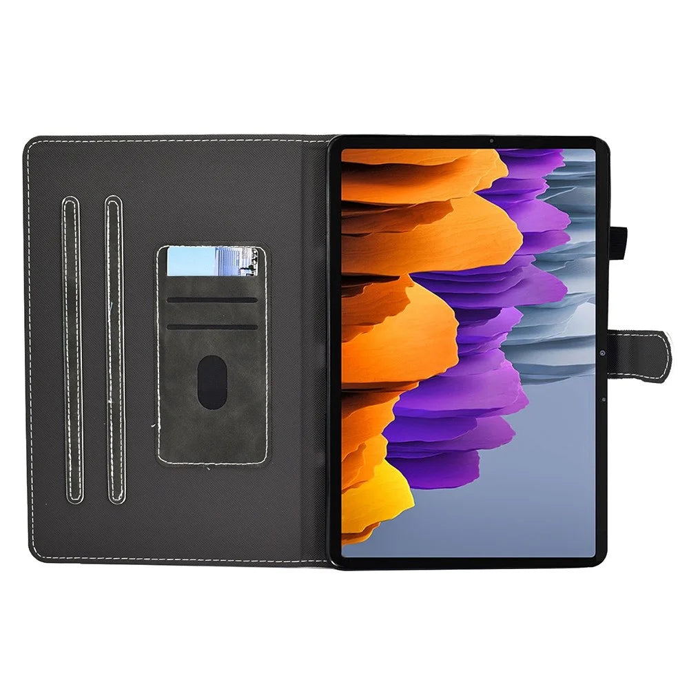 Cowhide Texture Leather TPU Bottom Tablet Case for Samsung Galaxy Tab S7 T870 / Samsung Galaxy Tab S8 X700/X706 - Black - 2