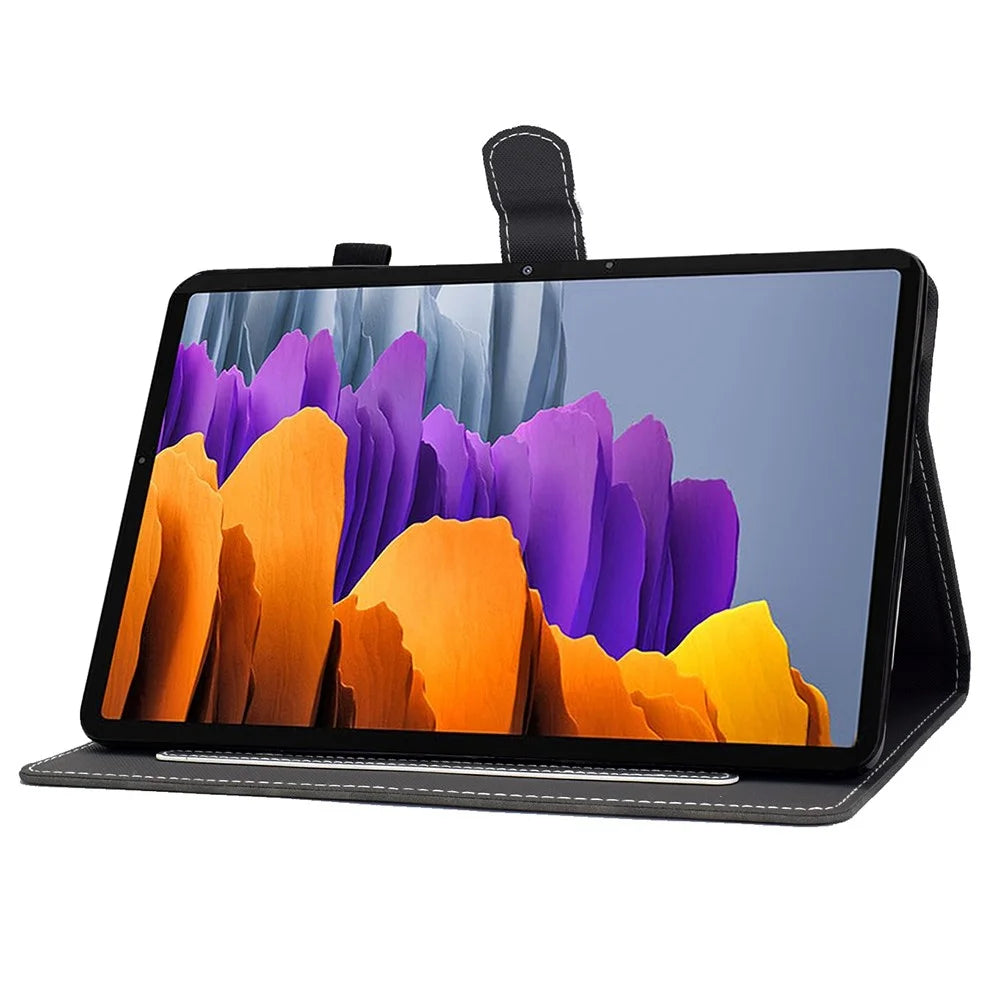 Cowhide Texture Leather TPU Bottom Tablet Case for Samsung Galaxy Tab S7 T870 / Samsung Galaxy Tab S8 X700/X706 - Black - 3